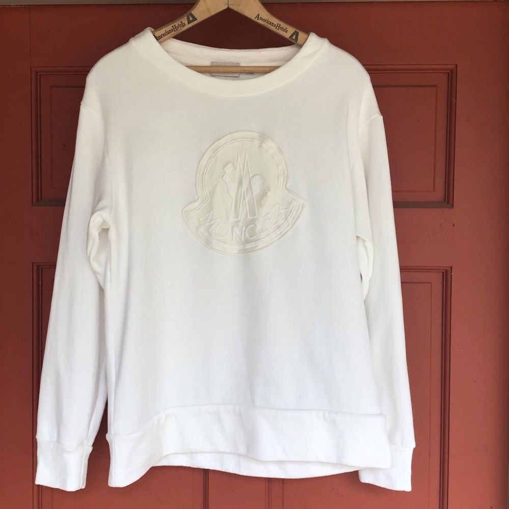 Moncler Maglia Girocollo White Crewneck Sweatshirt